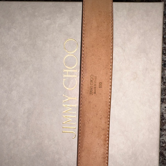 Jimmy Choo Logo Black Leather Belt